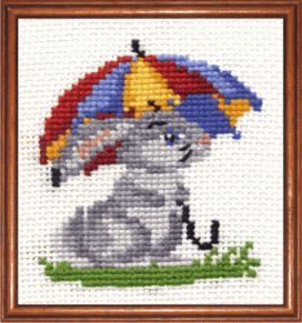 З-01 "Зайка под зонтом" 11х12 см "Атекс" г. Пермь