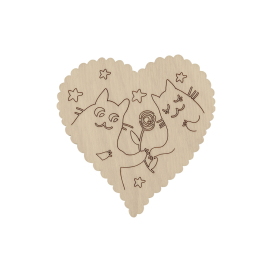 ВД-296 "Котики в сердечке" фанера 10х10 см "Атекс" г. Пермь