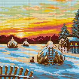 Кристальная (алмазная) мозаика "ФРЕЯ" №03 ALVR-162 "Поздний вечер" 24 х 24 см СК/Распродажа "Атекс" г. Пермь