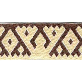 Лента жаккардовая 65 мм С3776 25 м отделочная "Орнамент для северных народов" "Атекс" г. Пермь