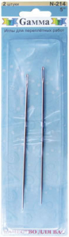 Иглы для шитья ручные "Gamma" N-214 для переплет. работ 5" 2 шт "Атекс" г. Пермь