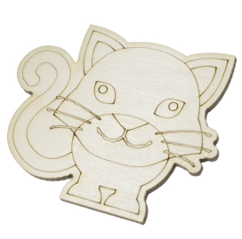 Заготовка для декорирования DMO магнит-значок "Кот" 8 х 6,5см фанера "Атекс" г. Пермь
