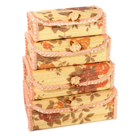 Набор шкатулок для рукоделия "бамбук" 12х23х8см 4шт "Атекс" г. Пермь