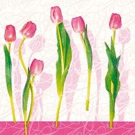 "Jet Papier" Салфетки бумажные для декупажа, 33х33 см, AH8289001 "Тюльпаны мечты", упаковка 20 шт. С "Атекс" г. Пермь