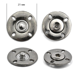 Кнопка пришивная декоративная TBY-BJ101 21мм черный никель 5 шт "Атекс" г. Пермь