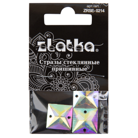 "Zlatka" ZRSE-0214 AB-Crystal 14 х 14 мм стекло 3 шт №02 перламутровый (AB-crystal) "Атекс" г. Пермь
