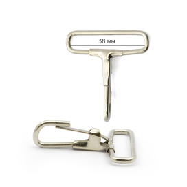 Карабин металл TBY-AX02.4 38мм никель 10шт "Атекс" г. Пермь