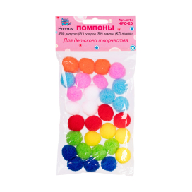 "Hobbius" KPO-20 Помпоны 20 мм 30 шт ассорти "Атекс" г. Пермь