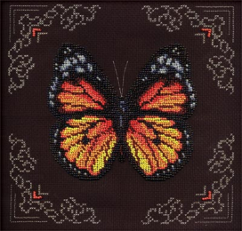 бисером 8-113 "Рыжая бабочка" 19.5 x 19.5 см "Атекс" г. Пермь