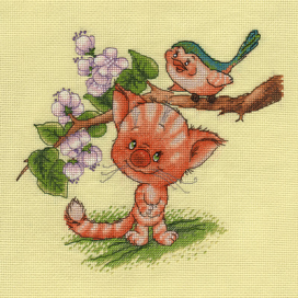8-194 "Кот и птица" "Атекс" г. Пермь