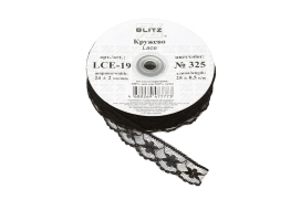 Кружево "BLITZ" LCE-19 24 мм на бобине 25 м ± 0.5 "Атекс" г. Пермь