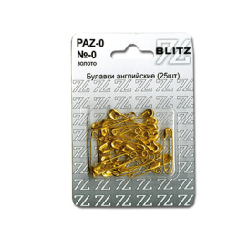 Булавки англ. "BLITZ" №0 PAZ-0 25шт золото блистер "Атекс" г. Пермь