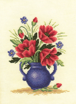 8-028 "Букет маков" 22x17 см "Атекс" г. Пермь