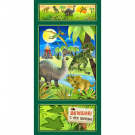 Ткань для пэчворка DINO PANEL 4674 ФАСОВКА 60 x 110 см 145 г/кв.м ± 5 100% хлопок 26423 GRE1 "Атекс" г. Пермь