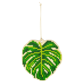 Кристальная (алмазная) мозаика "ФРЕЯ" ALVP-008 подвеска "Монстера" 8,5 х 9 см "Атекс" г. Пермь