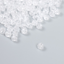 Бусины пластик "Перламутр прозрачный" 6х6х6 мм 20 гр "Атекс" г. Пермь