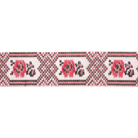Лента жаккардовая 30 мм 10 м бело-красный 393 "Атекс" г. Пермь