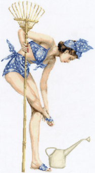 6-063 "Девушка с лейкой" 66х36 см "Атекс" г. Пермь