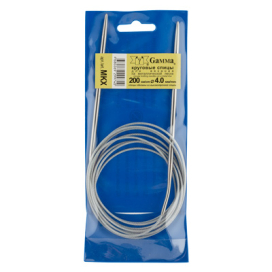 "GAMMA" Спицы круговые MKX металл d 4.0 мм 200 см с металлической леской "Атекс" г. Пермь