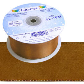 Лента атласная 50мм (2") 33м ±2м двухстор. с металл. нитью AL-50M "GAMMA" "Атекс" г. Пермь