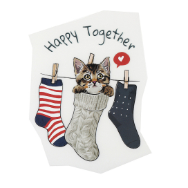 Термотрансфер TBY.1225 Котенок в носке 12х9,2см "Атекс" г. Пермь