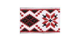 Лента жаккардовая 25 мм "GAMMA" TRJ-57 10 м отделочная белый/красный "Атекс" г. Пермь