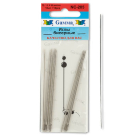 "GAMMA" Иглы бисерные NС-205 10 шт d 1.2 мм "Атекс" г. Пермь