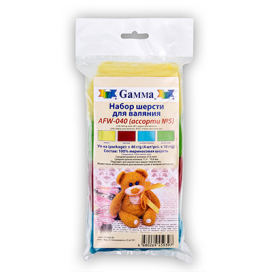 "Gamma" AFW-040 набор шерсти для валяния 100\% мериносовая шерсть 4 x 10 г "Атекс" г. Пермь