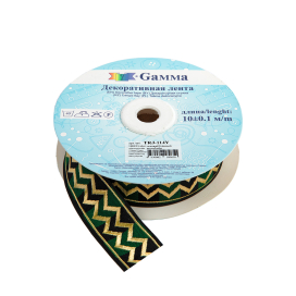 Лента жаккардовая 25 мм "Gamma" TRJ-114Y 10 м отделочная "Атекс" г. Пермь