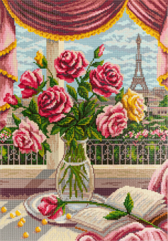 Кристальная (алмазная) мозаика "ФРЕЯ" №09 ALVR-243 "Окно в Париж" 35 х 50 см СК/Распродажа  "Атекс" г. Пермь