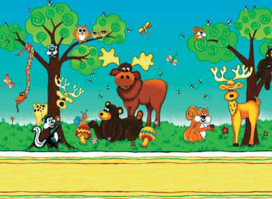 Ткань для пэчворка FOREST FRIENDS PANEL 4520 ФАСОВКА 60 x 110 см 146±5 г/кв.м 100% хлопок СК "Атекс" г. Пермь