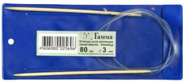 "GAMMA" Спицы круговые BC1 бамбук 80см  d 3,0мм "Атекс" г. Пермь