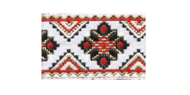 Лента жаккардовая 25 мм "GAMMA" TRJ-55 10 м отделочная белый/красный "Атекс" г. Пермь