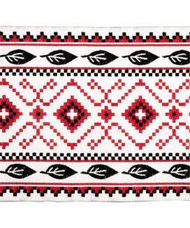 Лента жаккардовая 100 мм "Gamma" DBTRJ-103 10 м УЗОР красный/черный "Атекс" г. Пермь