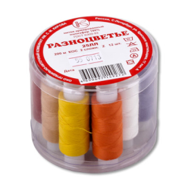 Ассорти нить 25 ЛЛ 200 м "РАЗНОЦВЕТЬЕ" 12 шт "Атекс" г. Пермь