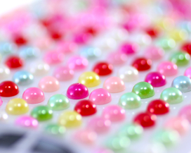 Полубусины самоклеющие на листе 10х26см ассорти "Атекс" г. Пермь