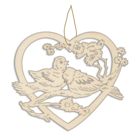 AD-063 "голубки в сердце" дерево 15 см "Атекс" г. Пермь