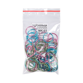 "Micron" MK-03 Кольцо цв. "ассорти" d внутр. 18 мм 75 шт голубой/зеленый/розовый "Атекс" г. Пермь