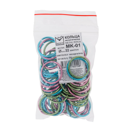 "Micron" MK-01 Кольцо цв. "ассорти" d внутр. 22 мм 75 шт голубой/зеленый/розовый "Атекс" г. Пермь
