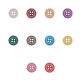 Пуговицы рубашечные/блузочные "GAMMA" XO 0024 18" (11 мм) 36 шт цветные "Атекс" г. Пермь