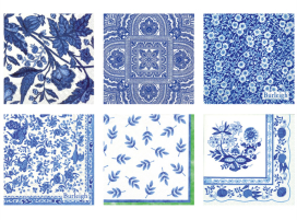 "Love2art" Салфетки бумажные ассорти SDS №09 33х33 6 шт "Узоры в голубых тонах" "Атекс" г. Пермь