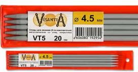 "Visantia" Спицы 5-ти компл. VT5 алюминий d 4.5 мм 20 см "Атекс" г. Пермь
