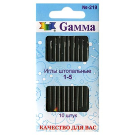 Иглы для шитья ручные "Gamma" N-219 для штопки №1-5 10 шт "Атекс" г. Пермь