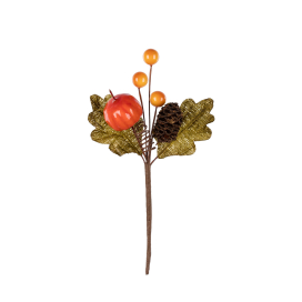 "Blumentag" VDD-13 Декоративные элементы 1 шт 13 см 01 веточка с ягодами, тыквой и шишкой "Атекс" г. Пермь