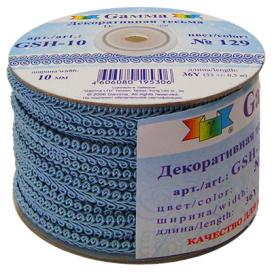 Тесьма декоративная "GAMMA" "Шанель" GSH-10 10мм 33м ±0.5м "Атекс" г. Пермь