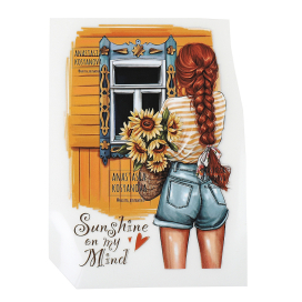 Термотрансфер TBY.1227 Девушка с подсолнухами 10х15см "Атекс" г. Пермь