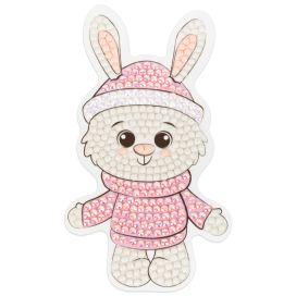 "ФРЕЯ" ALVM-091 Кристальная мозаика (алмазная вышивка) магнит "Нарядная зайка" 6.5 х 11 см "Атекс" г. Пермь