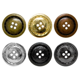 Пуговицы пластиковые под металл "GAMMA" MS 0049 24" (15 мм) 12 шт СК "Атекс" г. Пермь