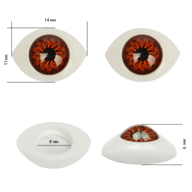 Глаза круглые выпуклые цветные TBY 14мм 10шт "Атекс" г. Пермь