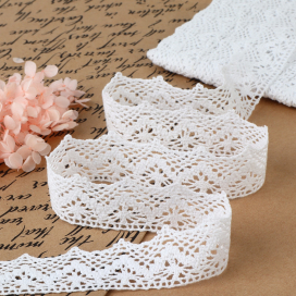 Кружево вязаное 32 мм 10 ± 1 м, белый "Атекс" г. Пермь